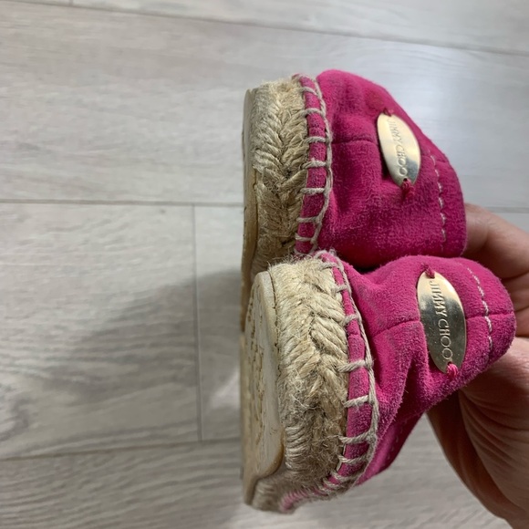 Jimmy Choo Pink Suede Espadrille Flats - Picture 10 of 11
